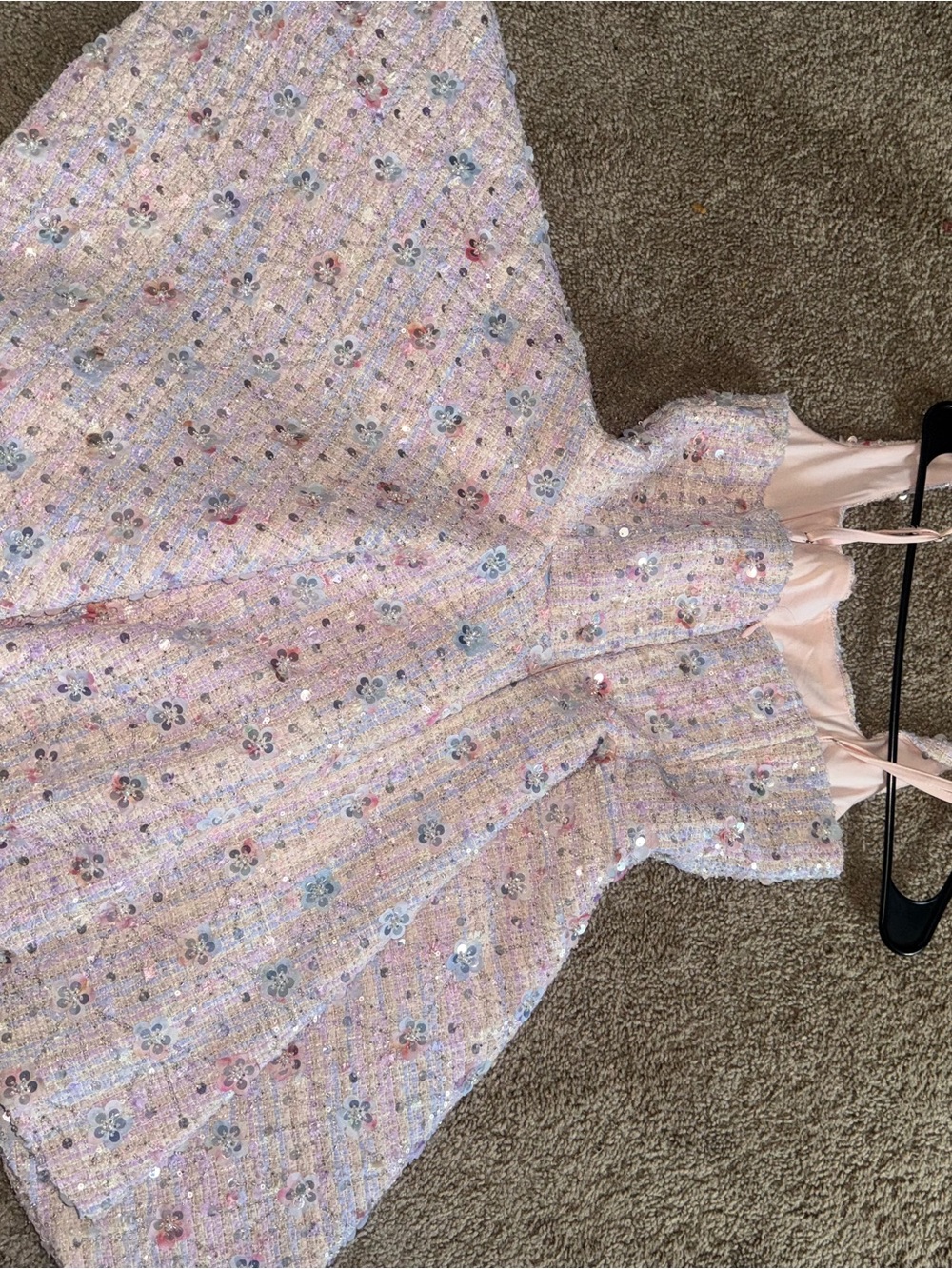 AKIRA Pastel Pink Floral Sparkle Party Dress - Picture 2 of 3
